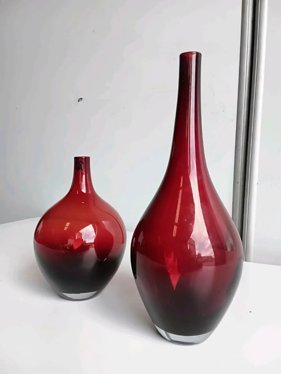 Pair of Vintage Ikea Glass Vases - Image 2