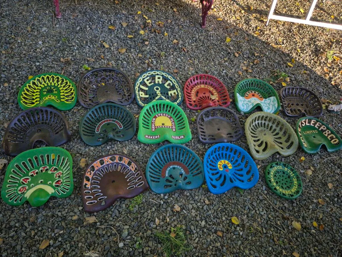 Beautiful selection of cast iron tractor seats - Image 1