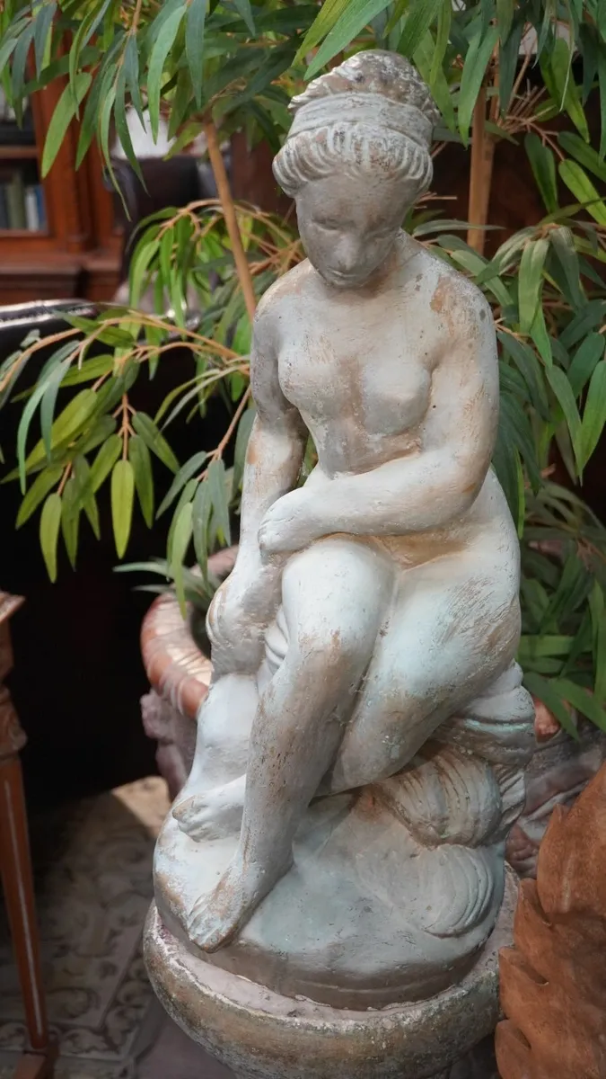 Decorative Classical-Style Female Statue on Pedest - Image 2