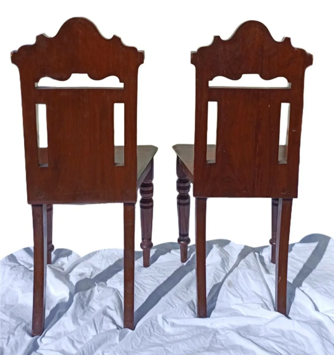 📍 CLEARANCE: PAIR of 19thC. Victorian Hall Chairs - Image 2