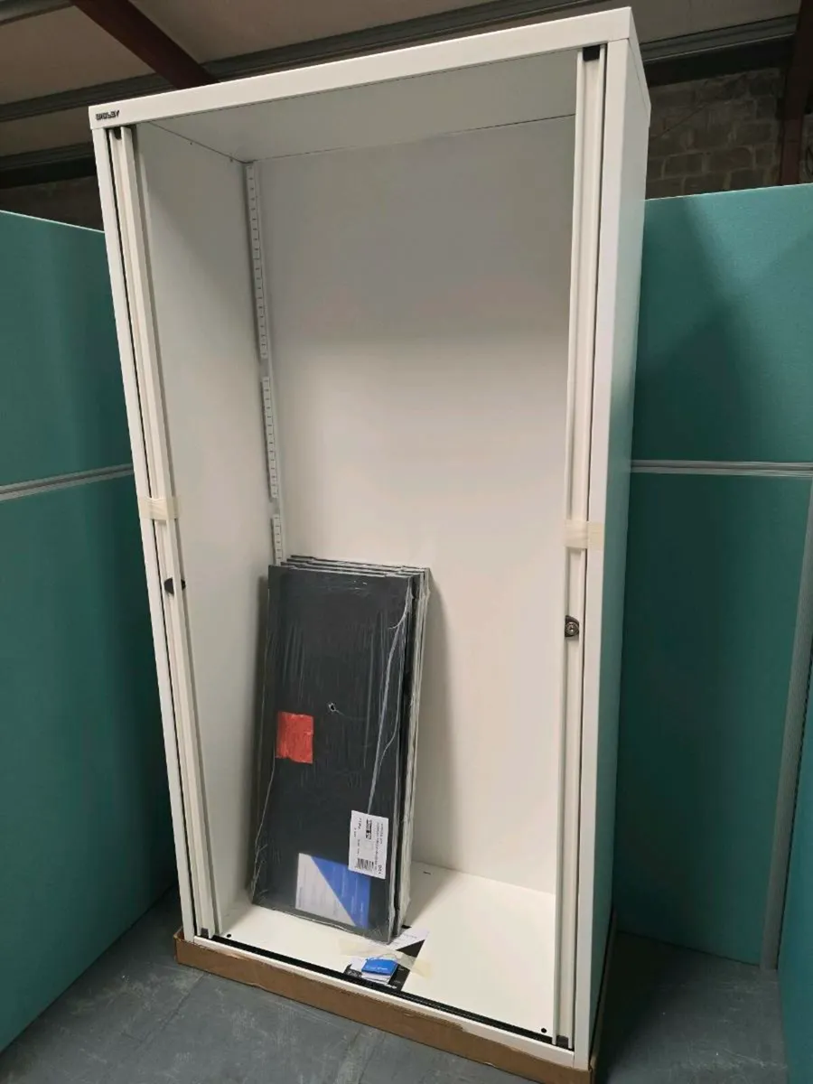 Bisley white tambour door x 2 (new) - Image 1