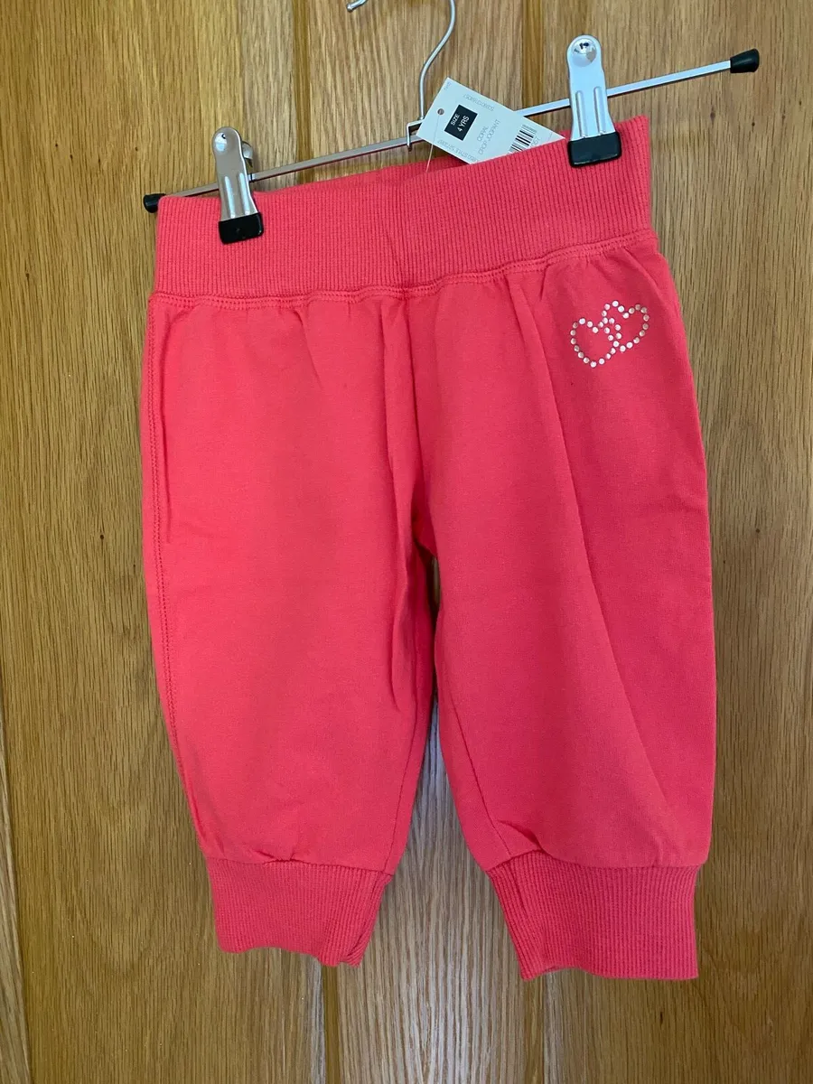 Girl’s Brand New Cotton Coral Crop Jog Pants - Image 3