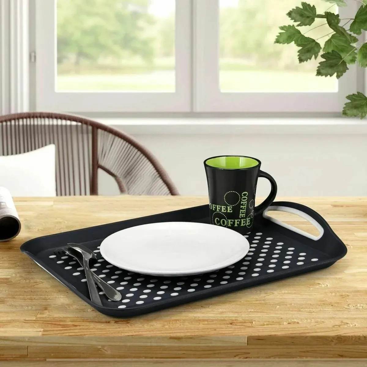 Set of Two Non-Slip Serving Trays - Image 3