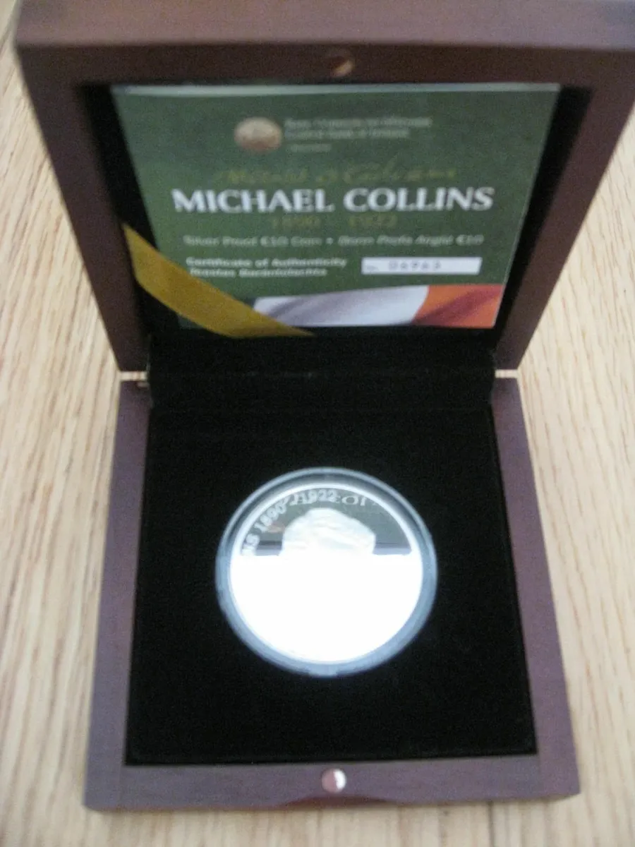 2012 Michael Collins 10 Euro Silver Proof Coin - Image 1
