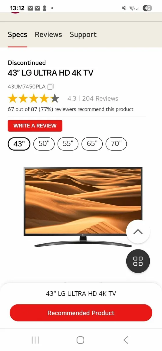 43" LG Smart TV - Image 2