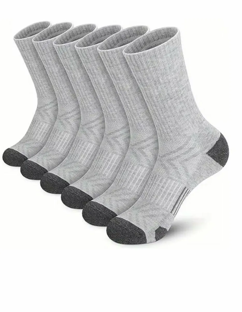 5 pairs Men's Solid Crew Socks, Free Post - Image 1