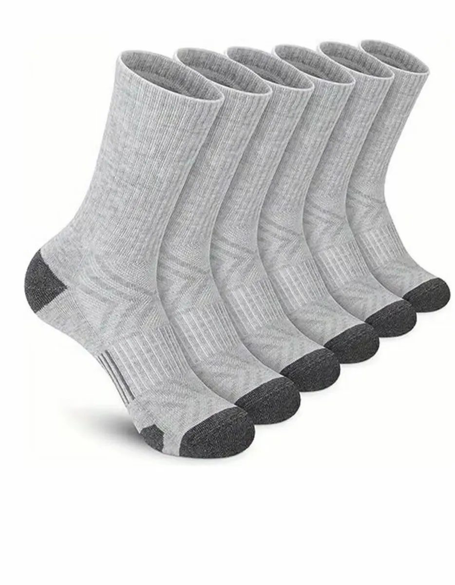 5 pairs Men's Solid Crew Socks, Free Post - Image 3