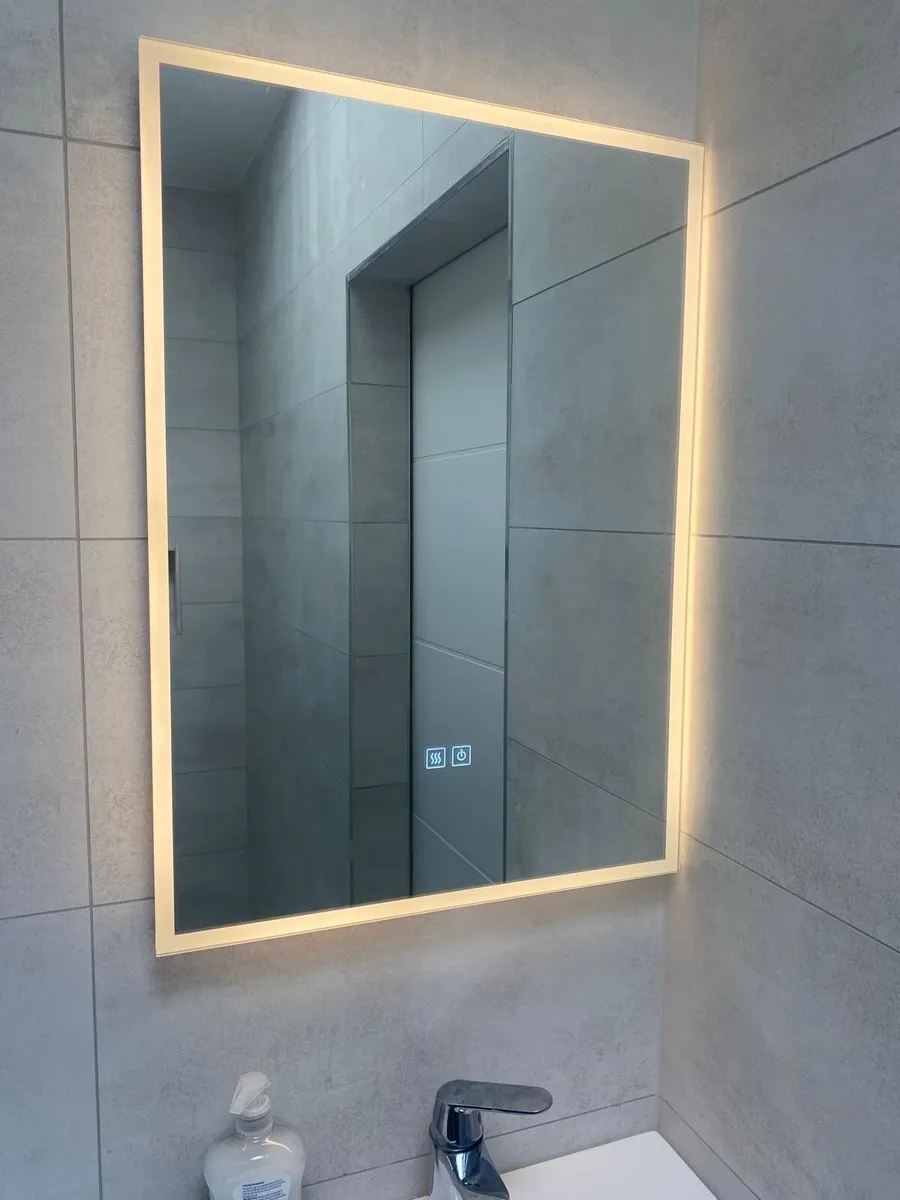 Lighted Heated Bathroom Mirror - New (defect) - Image 1