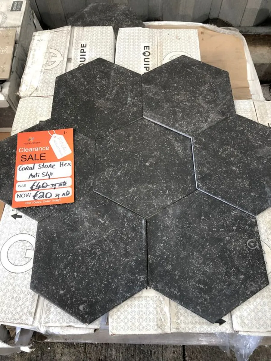 Black Non Slip Hexagonal Tile