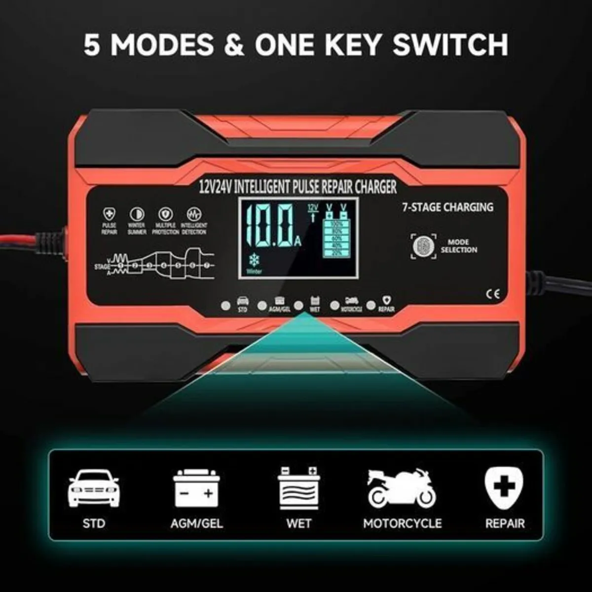 Car Battery Charger 10A/12V. - Image 4
