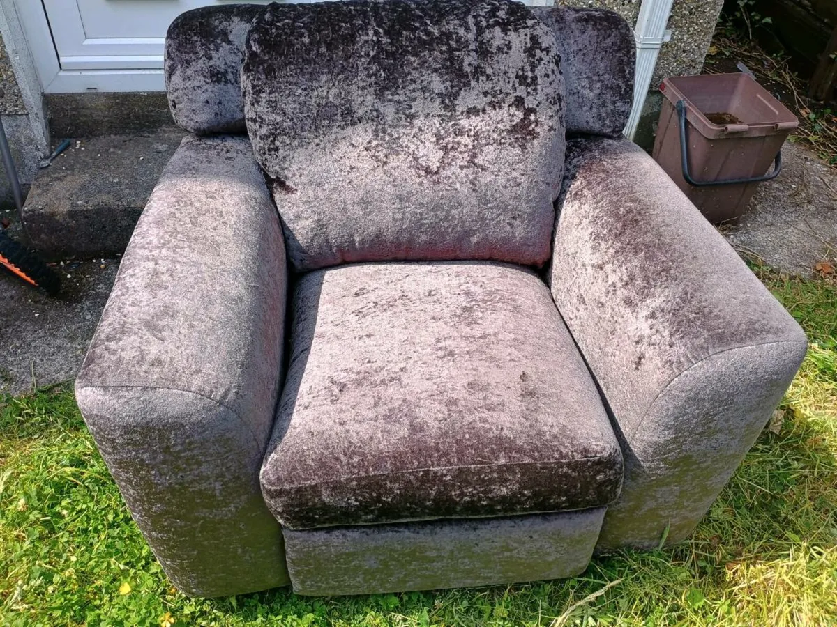 Crushed velvet recliner - Image 1