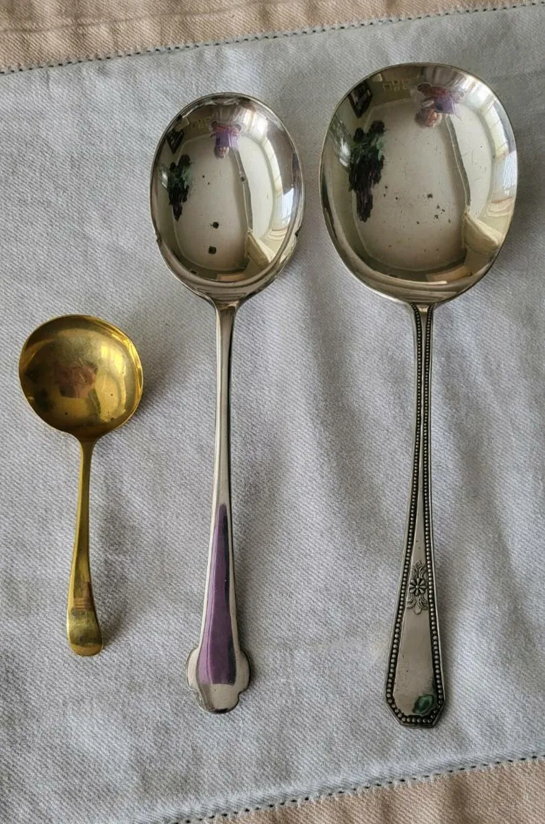3 Silver plate spoons - Image 1