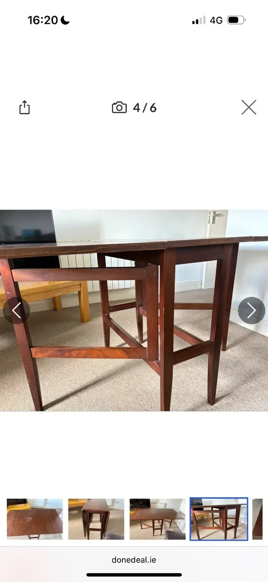 Vintage folding table / Drop-leaf table - Image 2