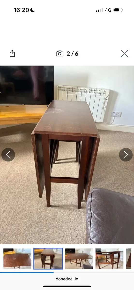 Vintage folding table / Drop-leaf table - Image 3