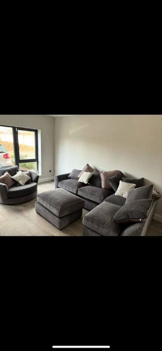 Fantasia Couch, Swivel chair and ottoman footstool - Image 1