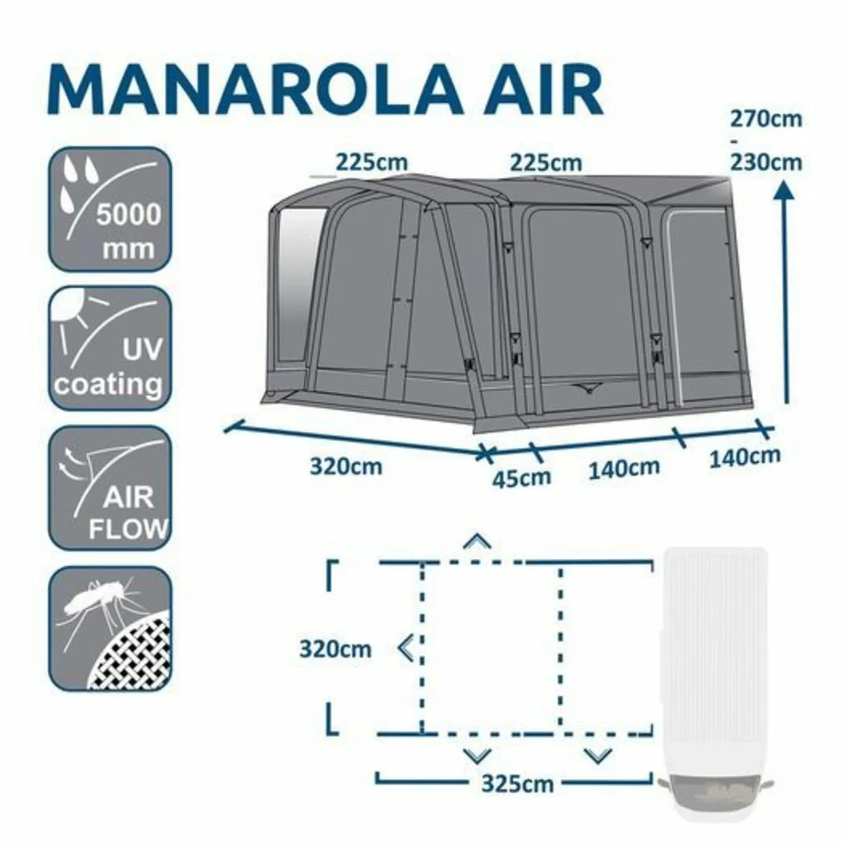 Air Camper - Inflatable Awning 320 x 325 cm Motorh - Image 3