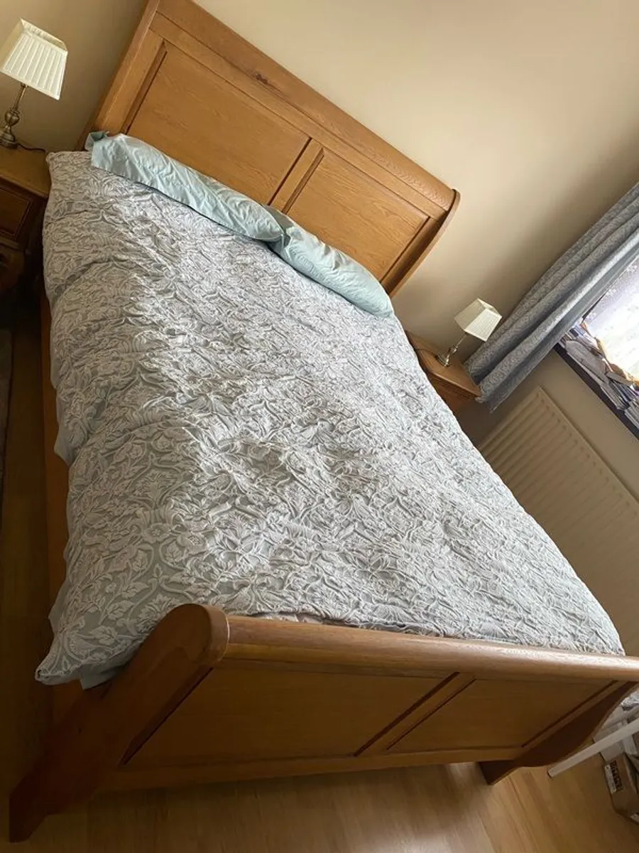 King Size Excellent Condition - Solid Wood Bed and Mattress - Image 1