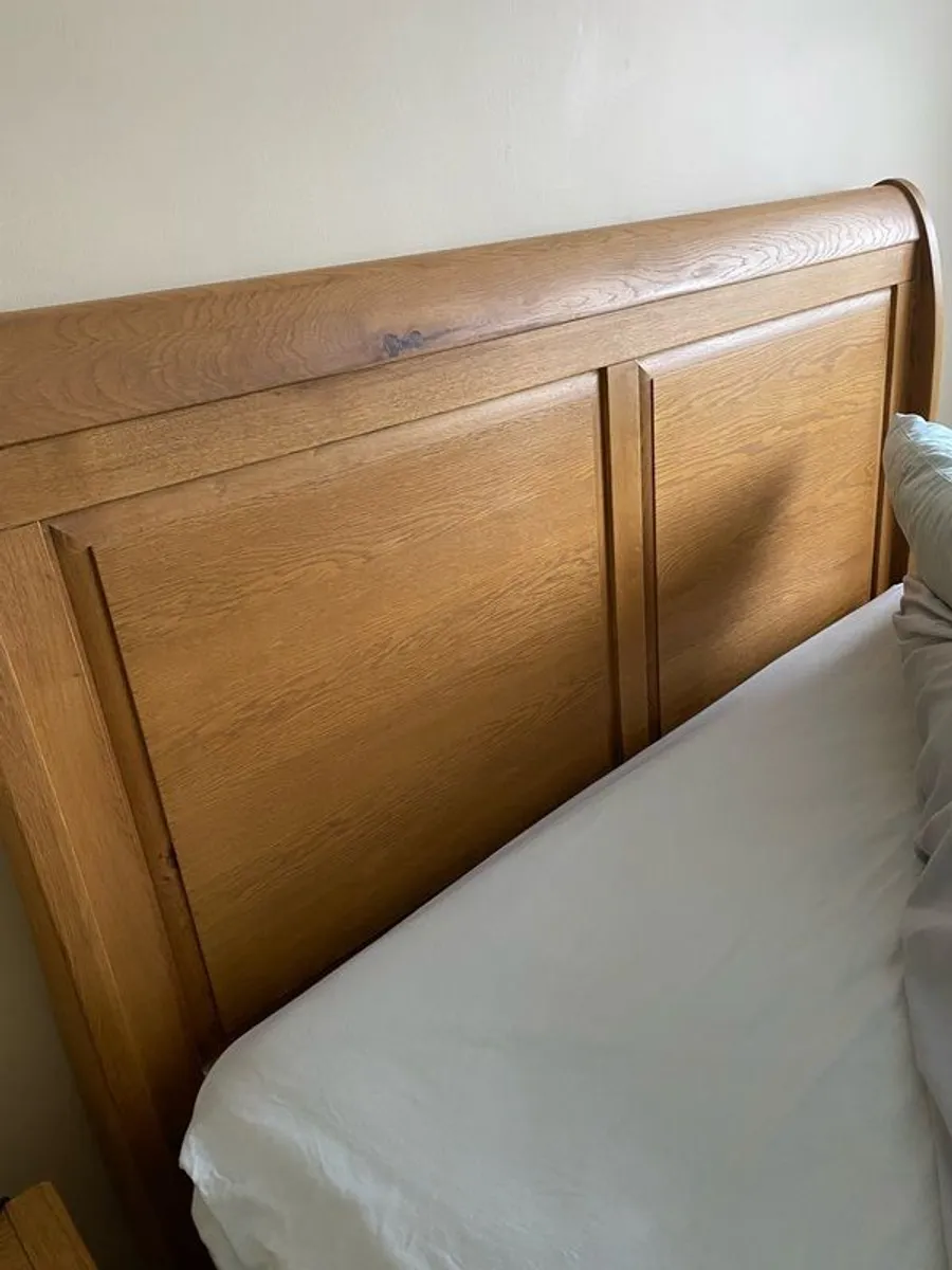King Size Excellent Condition - Solid Wood Bed and Mattress - Image 2
