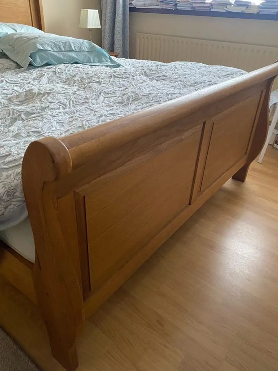 King Size Excellent Condition - Solid Wood Bed and Mattress - Image 4
