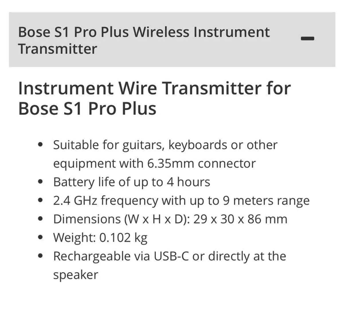 bose s1 pro plus instrument transmitter - Image 3