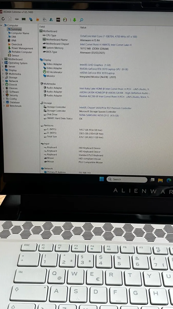 Laptop Dell Alienware M15 R4 - Image 4