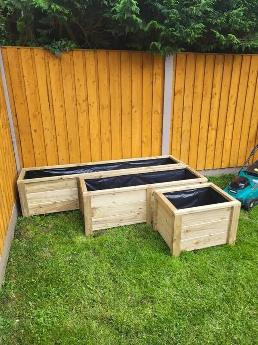 Handcrafted XL Wooden Planters, Veg Planter, Bamboo boxes Made to Order - Image 1