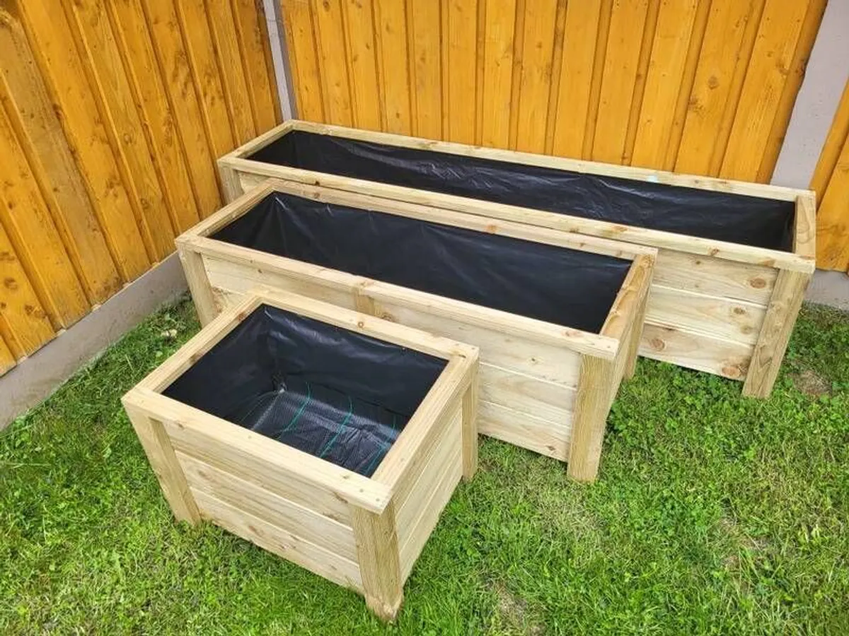 Handcrafted XL Wooden Planters, Veg Planter, Bamboo boxes Made to Order - Image 2