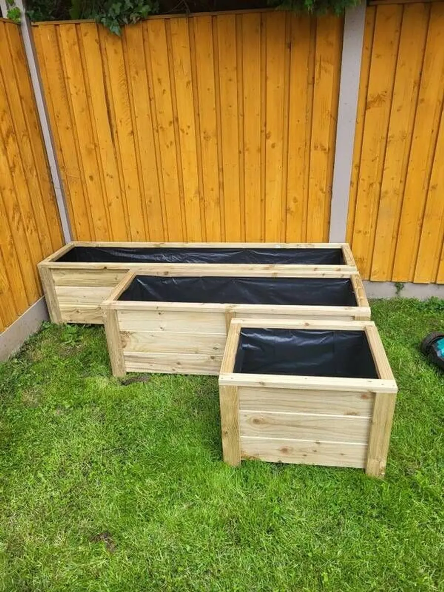 Handcrafted XL Wooden Planters, Veg Planter, Bamboo boxes Made to Order - Image 3