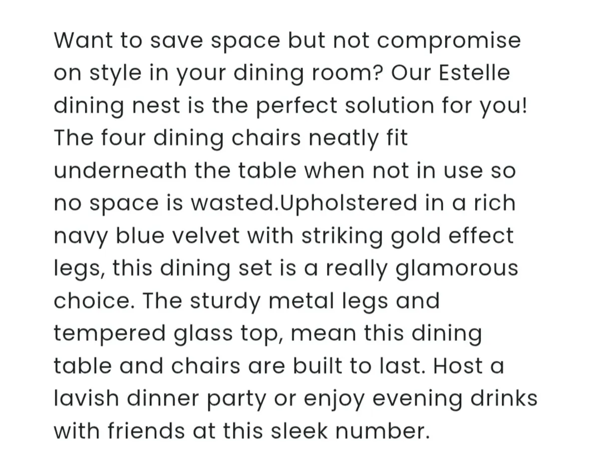 (New) Table and 4 x chairs - Image 4