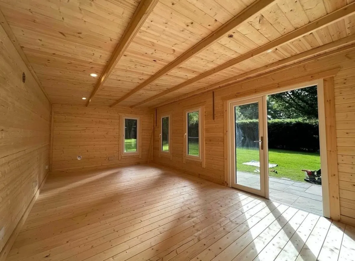20x10 44mm Log Cabins  PVC Doors -Double Glazing - Image 1