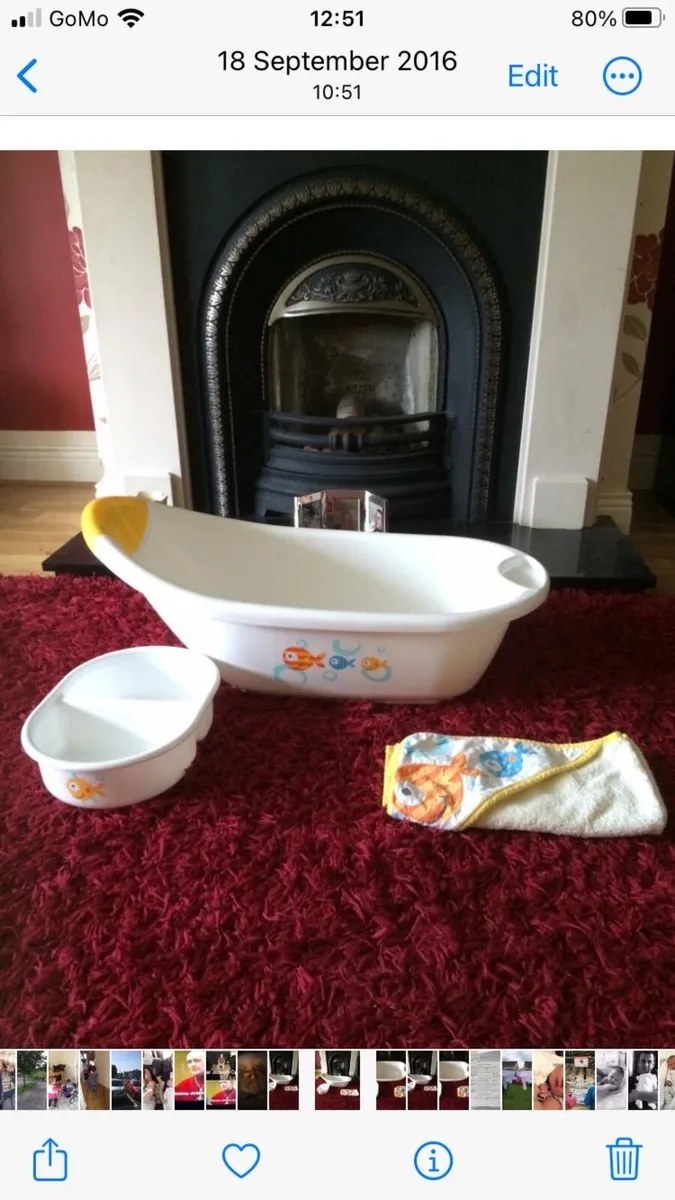 Mothercare bath, top n tail bowl and dry towel