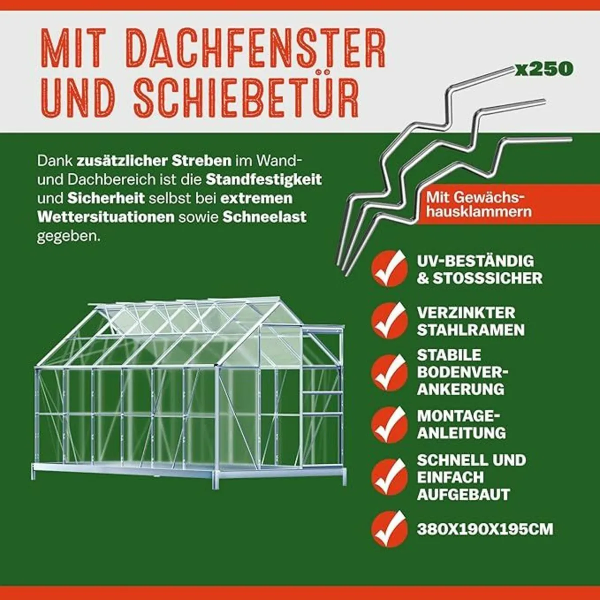 Aluminium Greenhouse XL 7.2 m with or without meta - Image 2