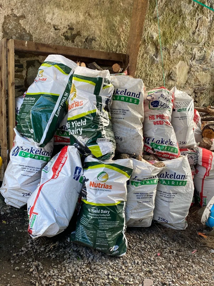 Bags of hardwood logs