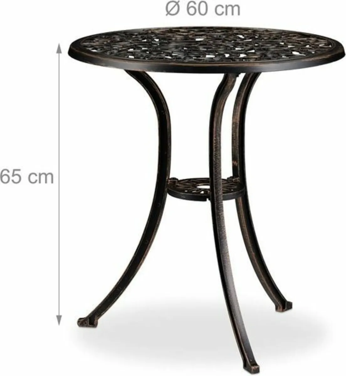 French Country Style Bistro Set Antique Black Bron - Image 3