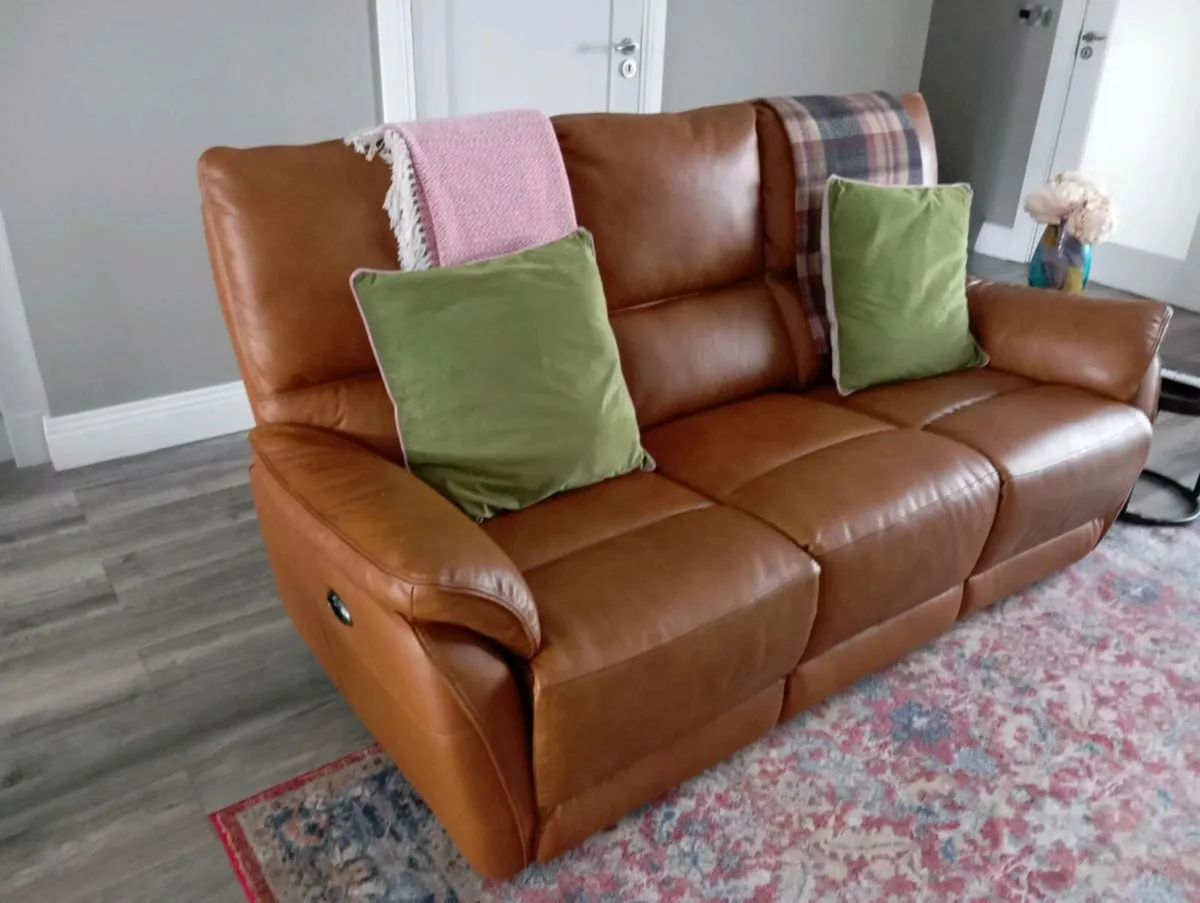 Leather recliner 3 seater sofa - Image 1