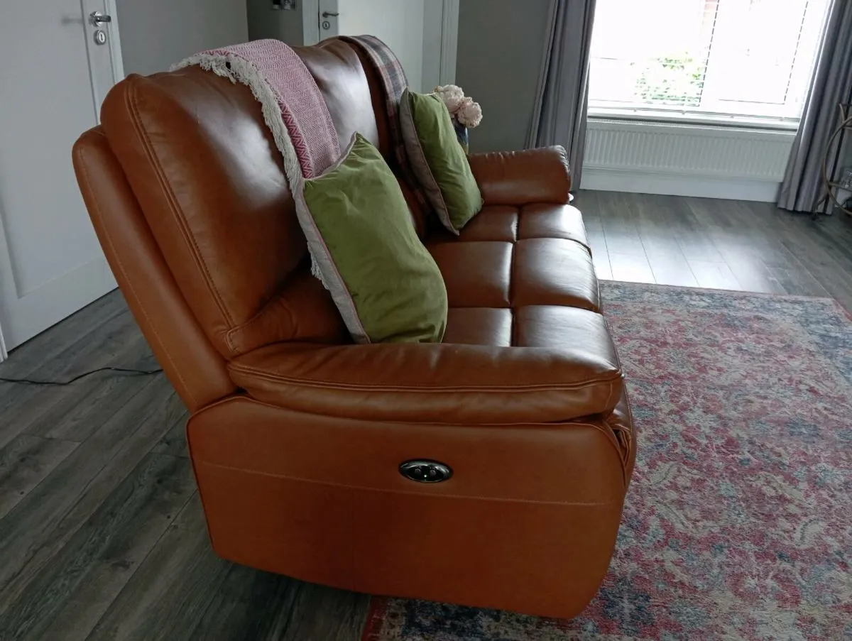 Leather recliner 3 seater sofa - Image 3