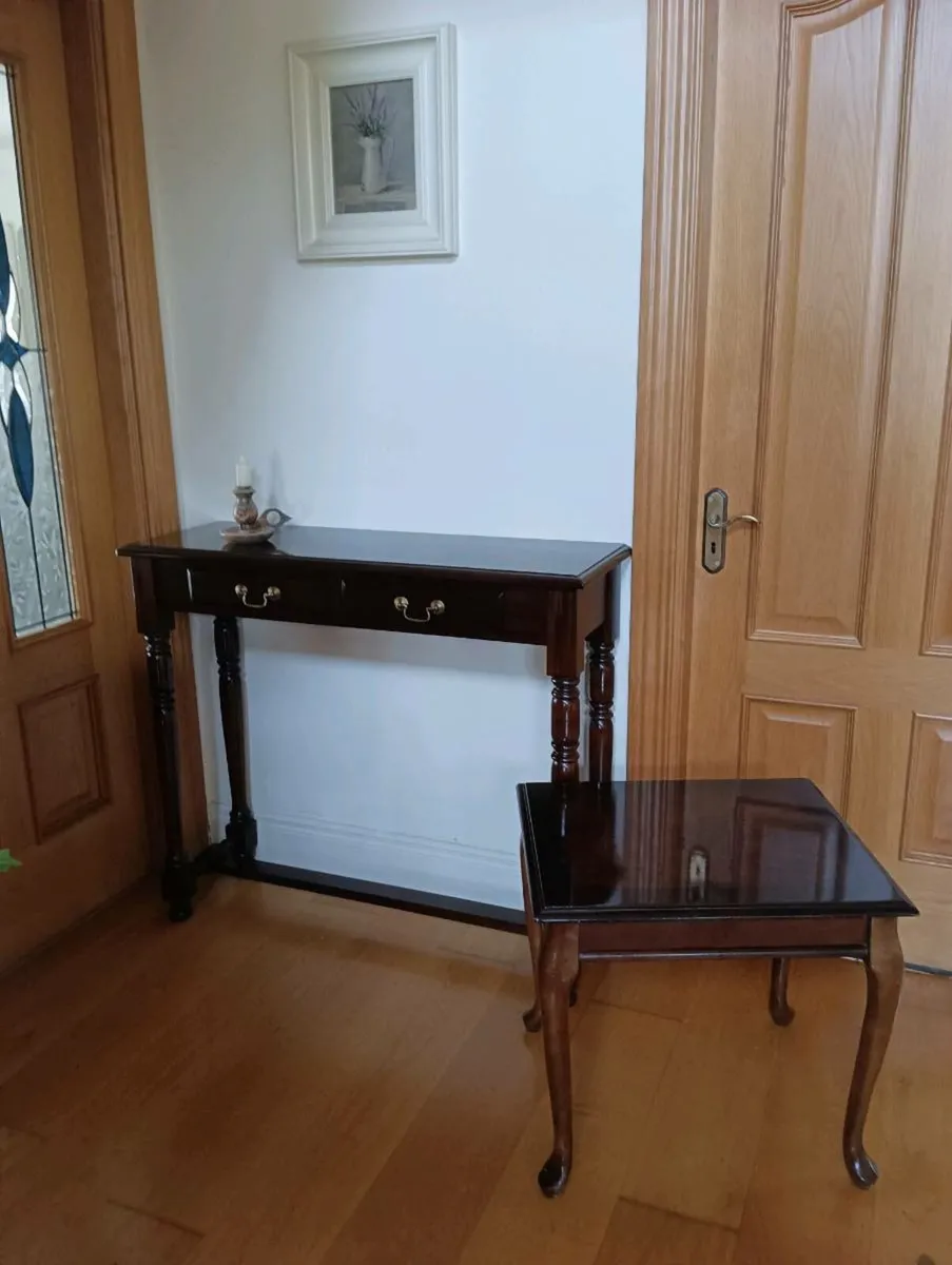 Beautiful New solid mahogany table side table both - Image 2