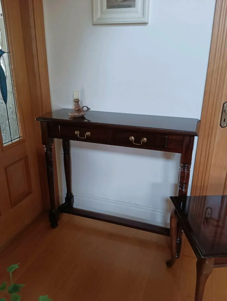 Beautiful New solid mahogany table side table both - Image 3