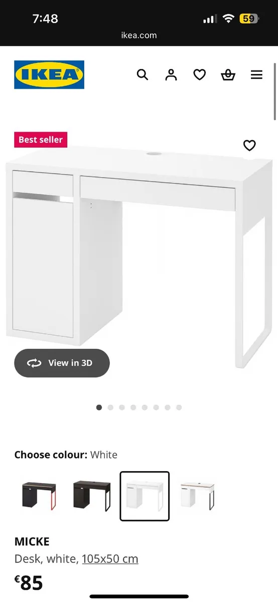 IKEA MICKE desk in white - Image 2