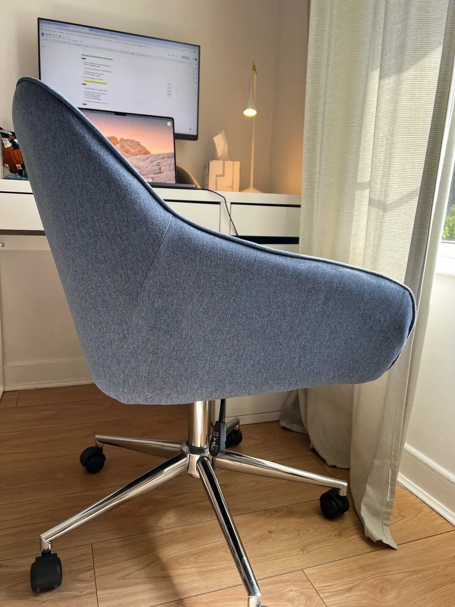 Arvor Dark blue Linen effect Office chair - Image 4