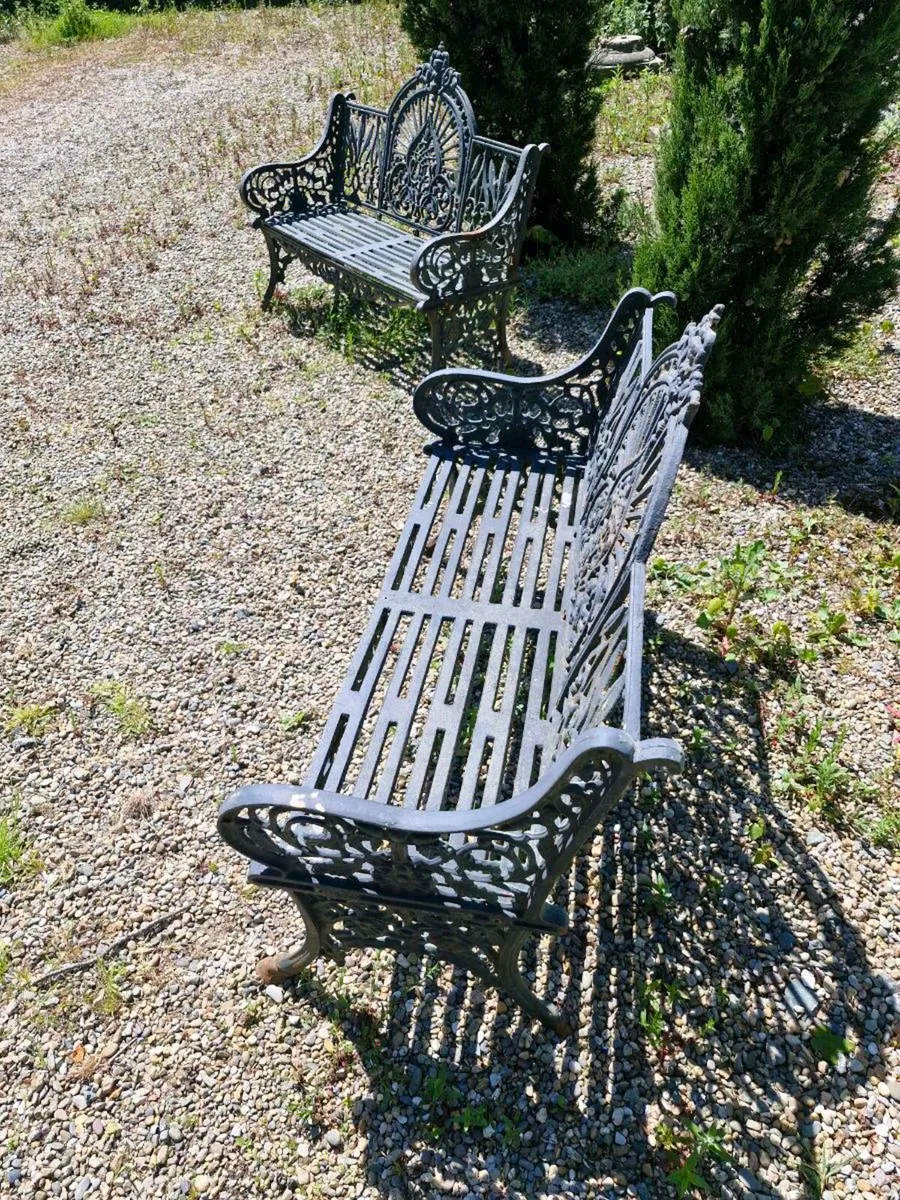 Cast iron garden seats. - Image 4