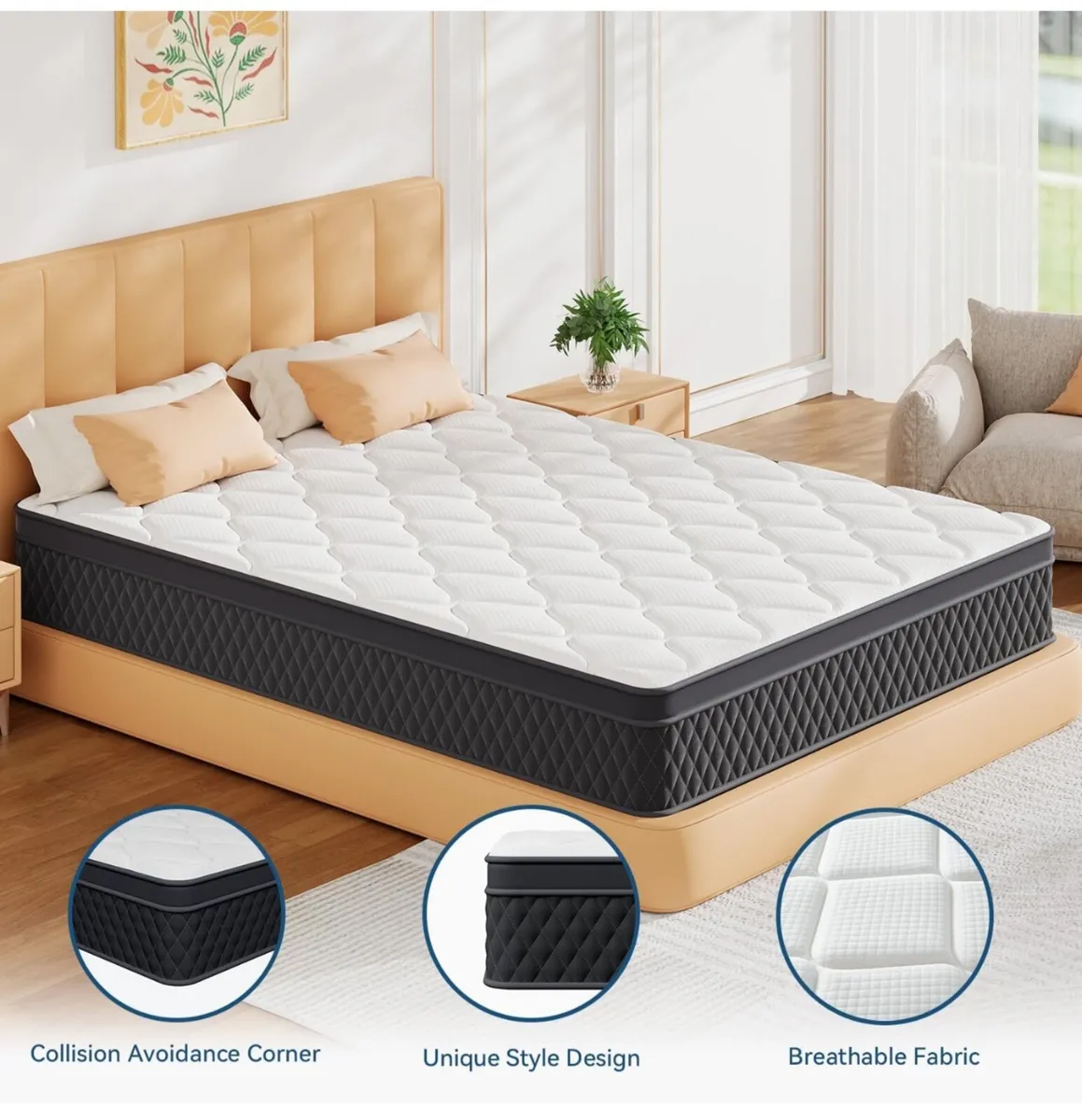 Double Mattress 10.6 inch, Memory Foam Pocket Spru - Image 4
