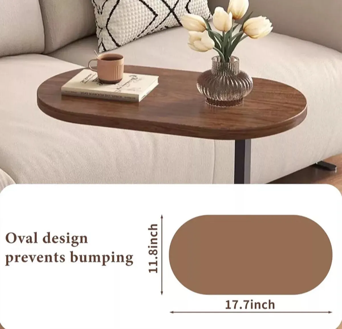 C Shaped Sofa Side End Table Black NEW - Image 2
