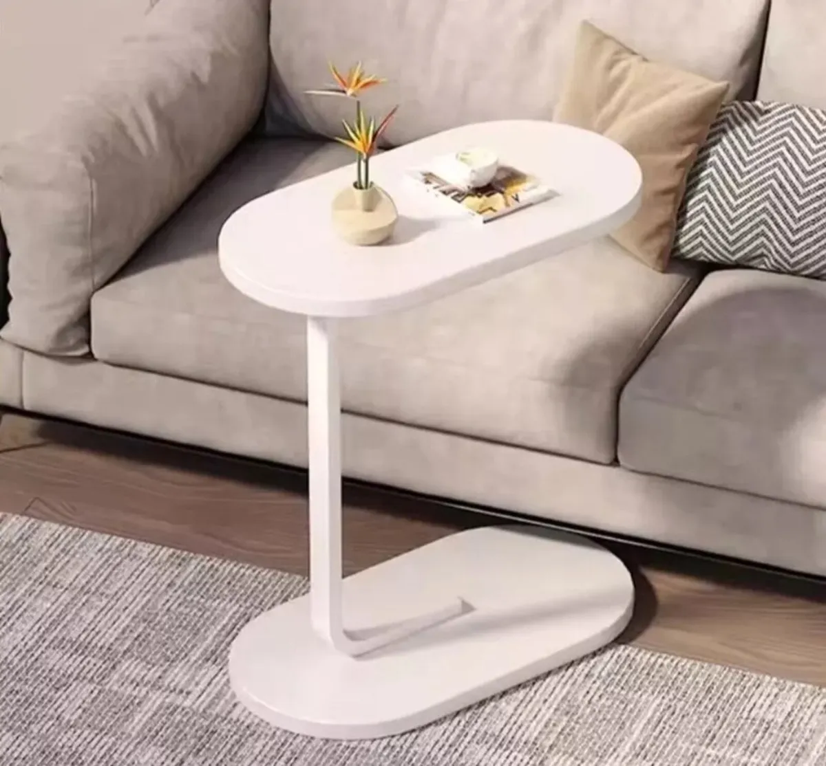 C Shaped Sofa Side End Table Black NEW - Image 4