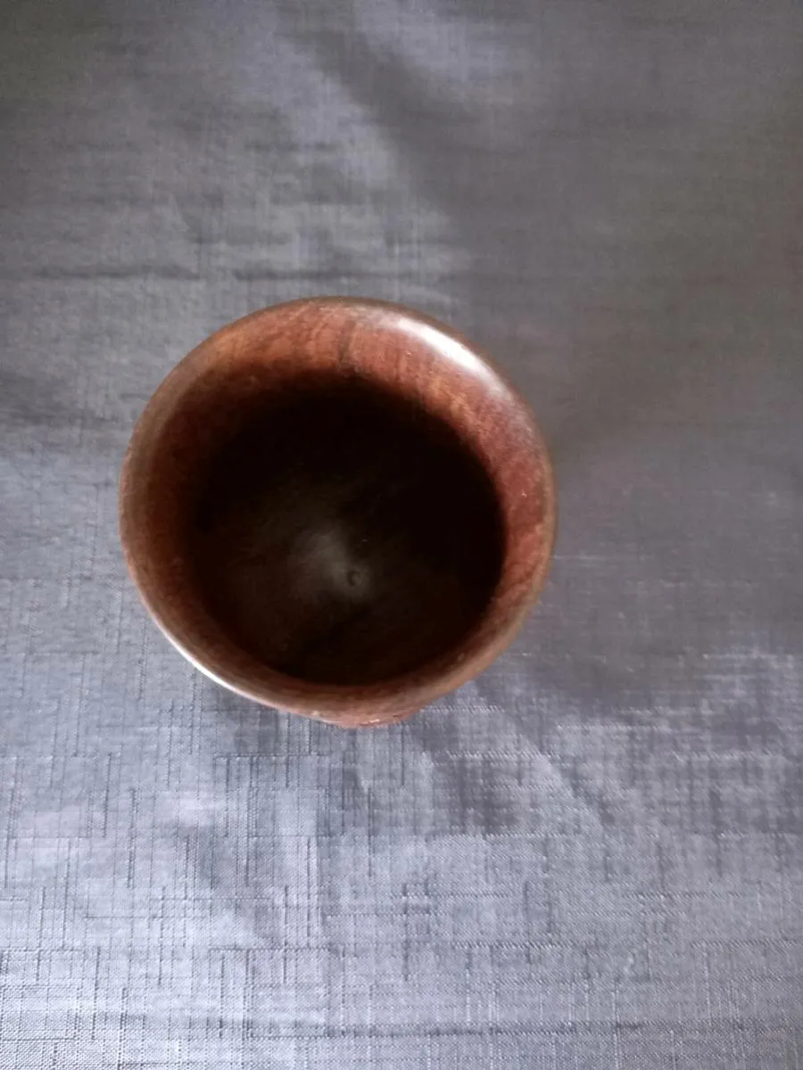 Hand Carved Wood Goblet - Image 2