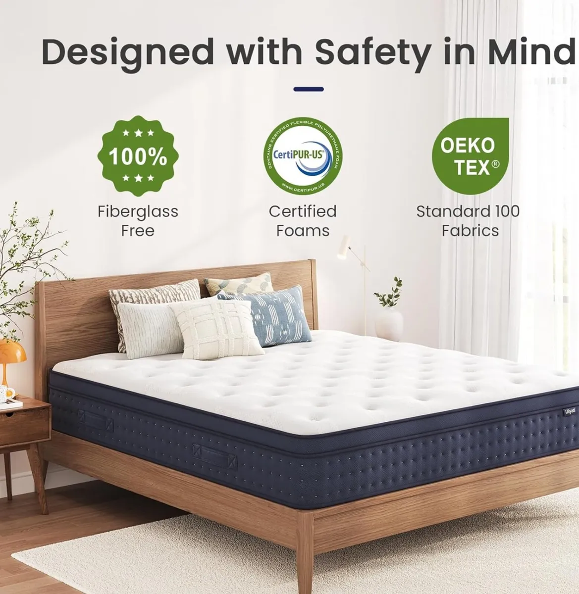4FT6 Double Mattress, 10 Inch Gel Memory Foam Hybr - Image 2