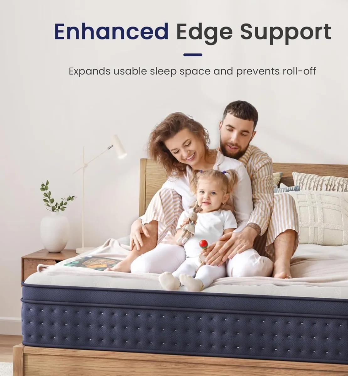 4FT6 Double Mattress, 10 Inch Gel Memory Foam Hybr - Image 3