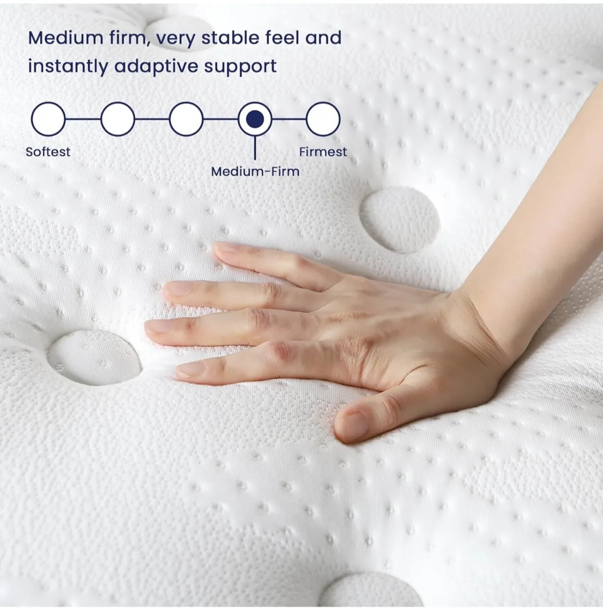 4FT6 Double Mattress, 10 Inch Gel Memory Foam Hybr - Image 4