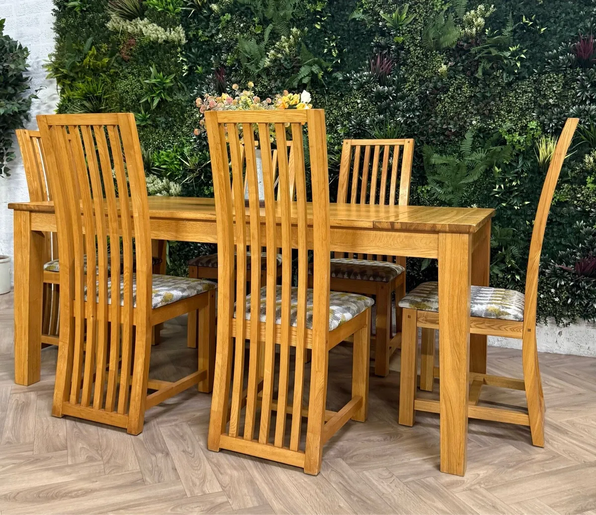 Oak kitchen table & 6 chairs/dining set - Image 2
