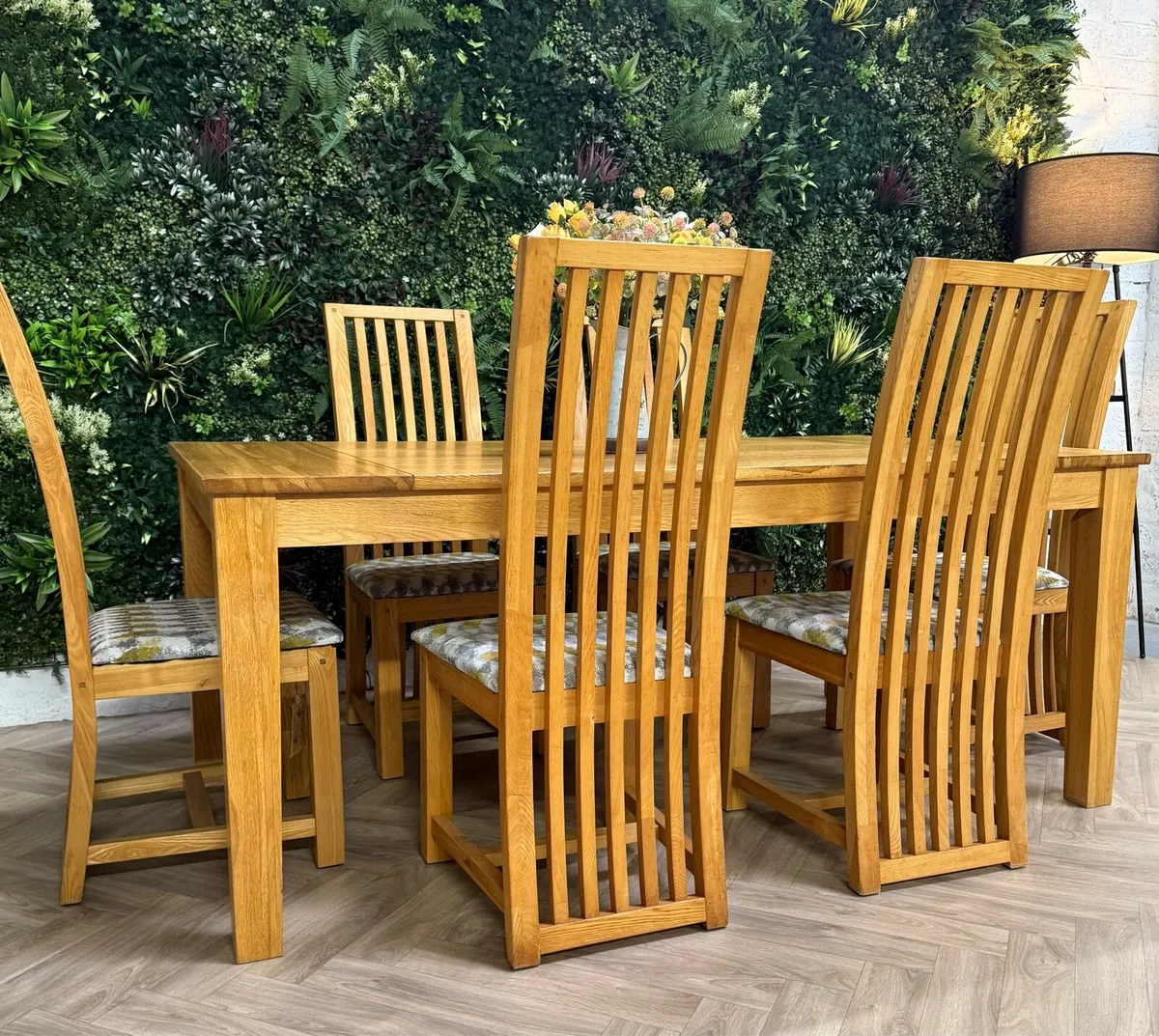 Oak kitchen table & 6 chairs/dining set - Image 3